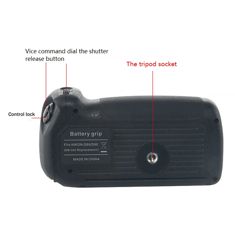 A01E-MB-D80 핸들 SLR 카메라 핸들 배터리 그립 브래킷 Nikon D80 D90 카메라용 수직 촬영 손떨림 방지 핸들