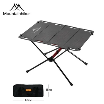MOUNTAINHIKER 경량 야외 캠핑 알루미늄 합금 투명 전술 테이블, 미끄럼 방지 휴대용 관광 미니 접이식 테이블