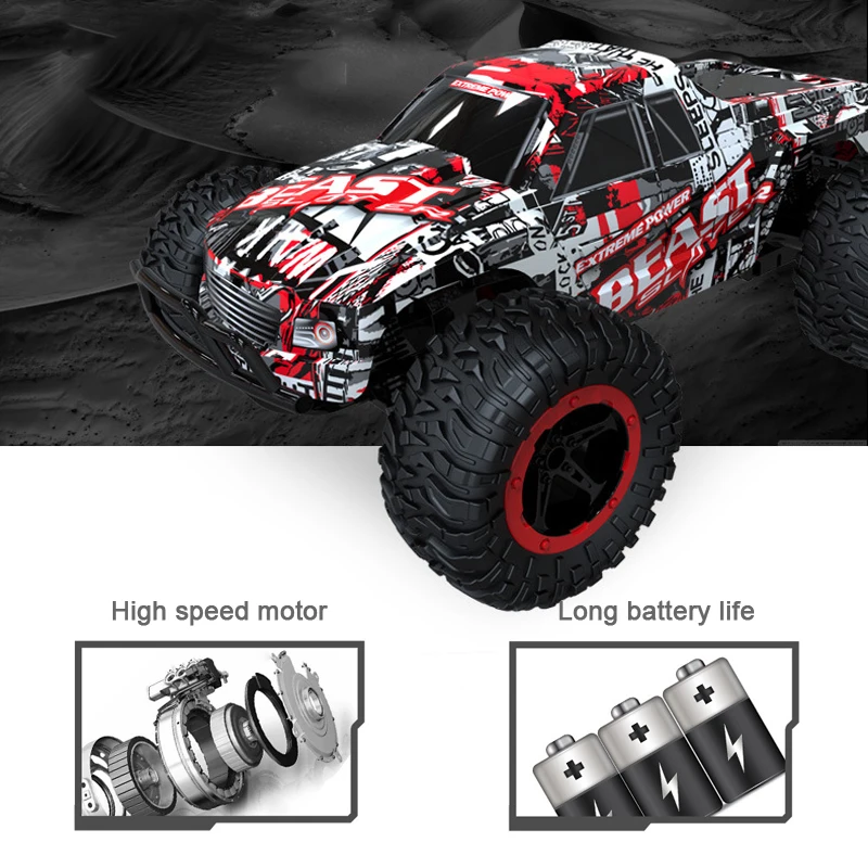 JTY Toys Bigfoot RC Truck 36km/h High-Speed Remote Control Climbing Car Off-Road Trucks Radio RC Crawler Cars For Kids Adults 4