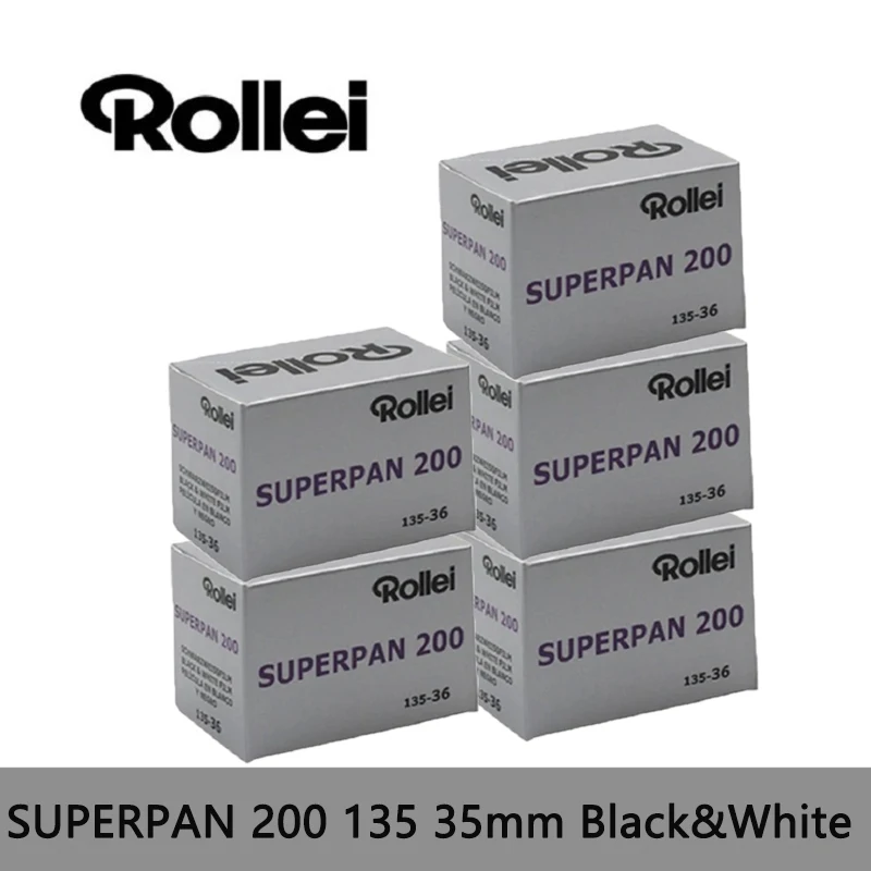 Original Rollei SUPERPAN 200 120mm Black & White Negative Film（36 Exposures/Roll）Professional 1-10 Rolls For 120 Film Camera
