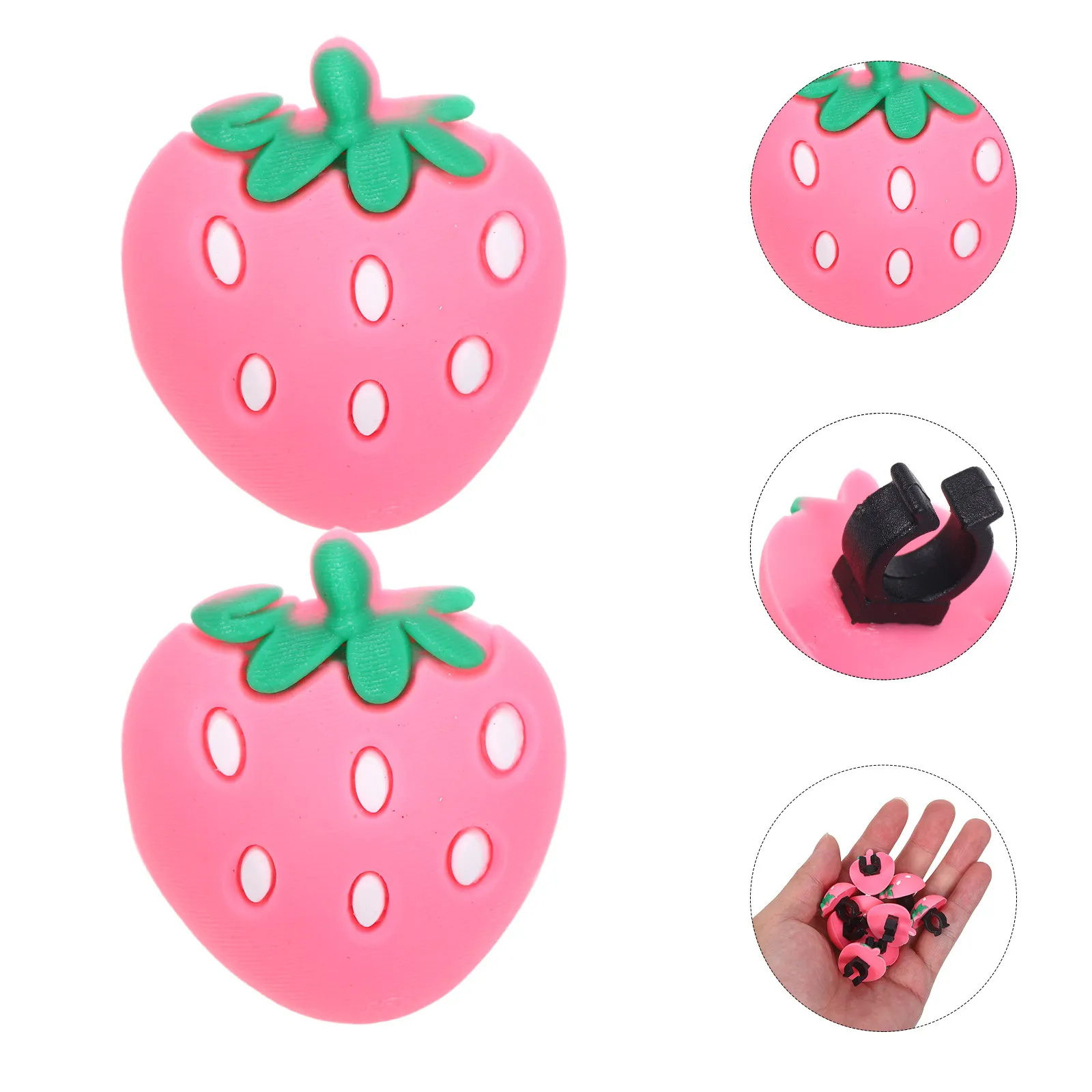 30Pcs 딸기 모양의 연필 토퍼 교실 보상용 부드러운 PVC 클립 온 펜 참 학생 학교 연필 액세서리