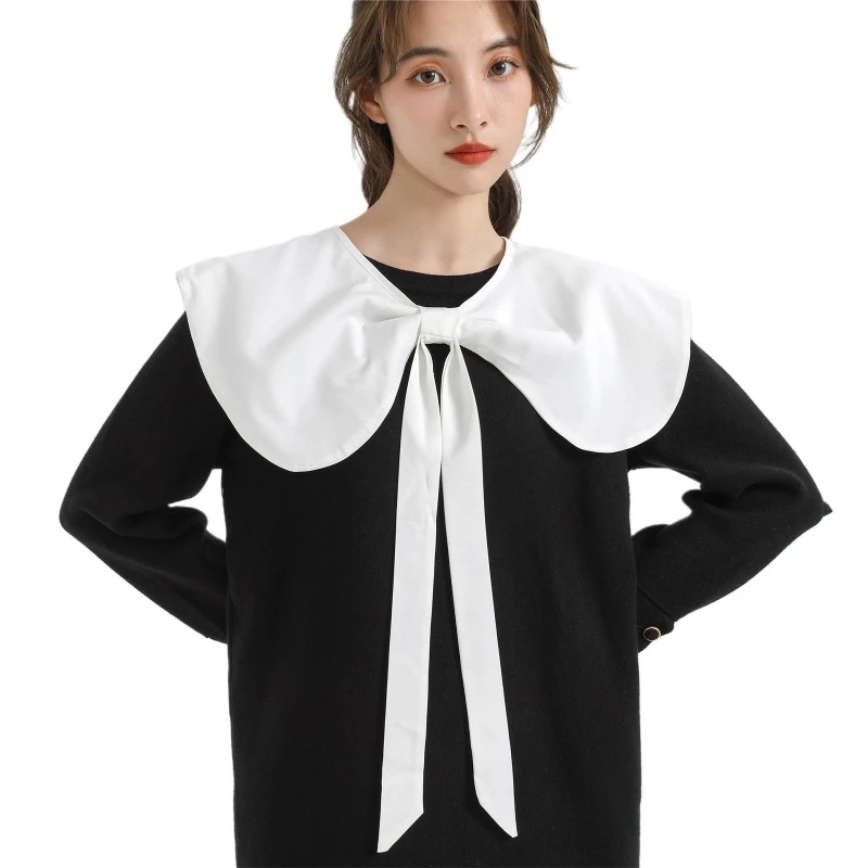 거짓 칼라 디키 칼라 스웨터 칼라 레이스 업 넥 라인 분리형 칼라 여성 Hanfu 어깨 워프 칼라 DXAA