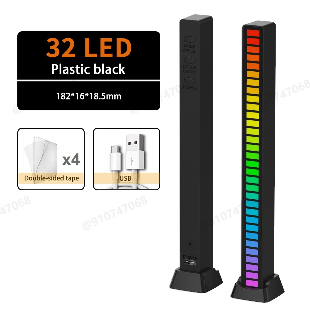 wall night light RGB LED Strip Light Music Sound Control Pickup Rhythm Ambient Atmosphere Lamp Backlight Night Light For Bar Car Home Decoration night light for bedroom Night Lights