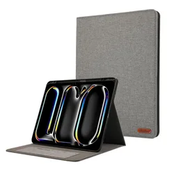 Soft Fabric Flip Stand Case with Stand Function - iPad Pro 13 M5 M4 (Grey)