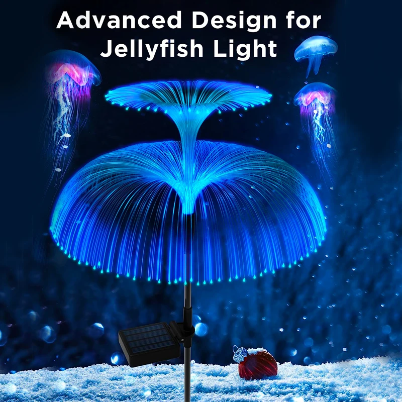 Solar LED Jellyfish Lights Outdoor Garden Decor Lawn Light 7 Color Change Waterproof Patio Yard Pathway Decor Solar Flowers Lamp