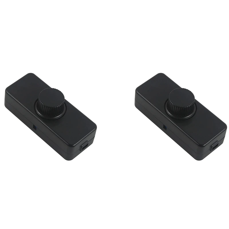 

2X Inline LED Dimmer Switch, Built-In Rotary ON/OFF And Knob Control Dimmer For Dimmable 3-100W LED/Incandescent Black