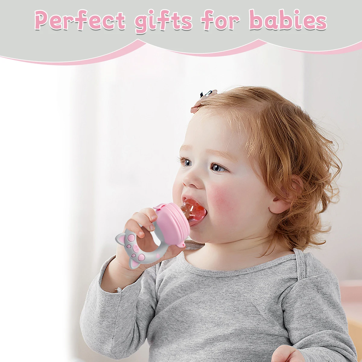 TYRY.HU 4pcs/set Silicone Fruit & Vegetable Feeder for Infants and Toddlers 6-36 months Food Grade Teething & Feeding Pacifier 3