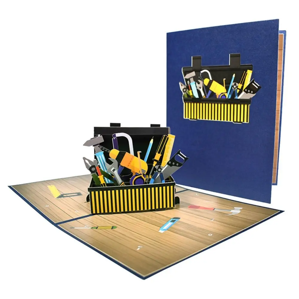 3D Stereo Happy Fathers Day Card Handmade Gift With Envelope For Dad