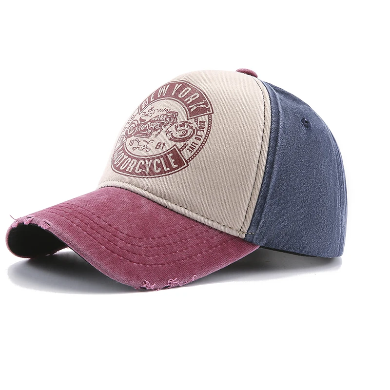 Neue Mode Brief Drucken Snapback Gewaschen Baumwolle Baseball Cap Männer Frauen Patchwork Hip Hop Caps Outdoor Frühling Sommer Sonnenhut – Detail 8