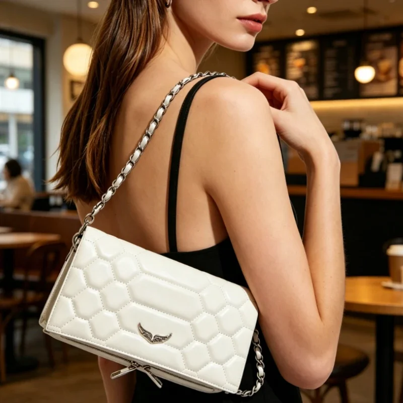 New fashionable women's handbag elegant retro leather chain strap crossbody bag luxurious designer shoulder bag