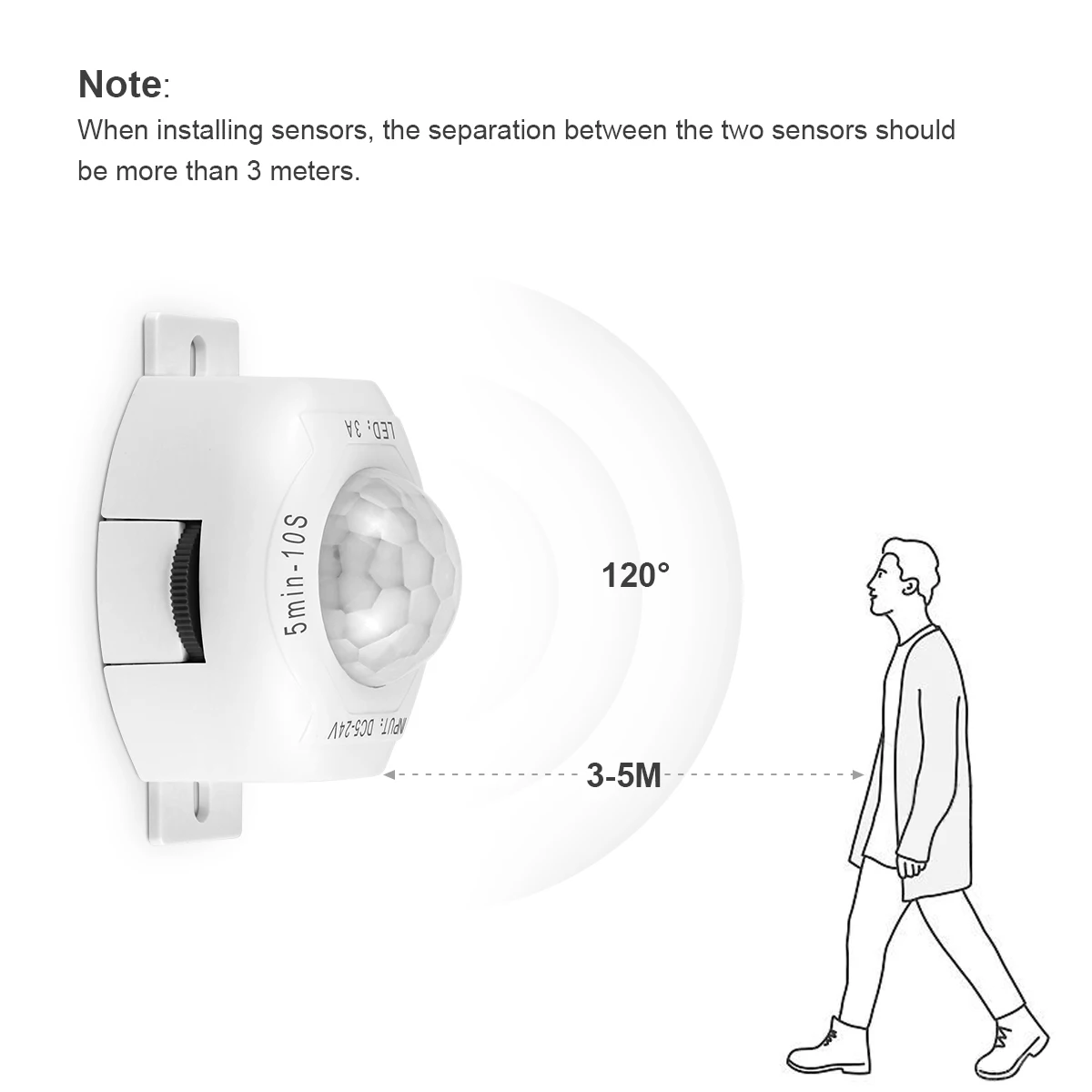 DC 5V 12V 24V 3A Highly Sensitive PIR motion Sensor thumbnail 3