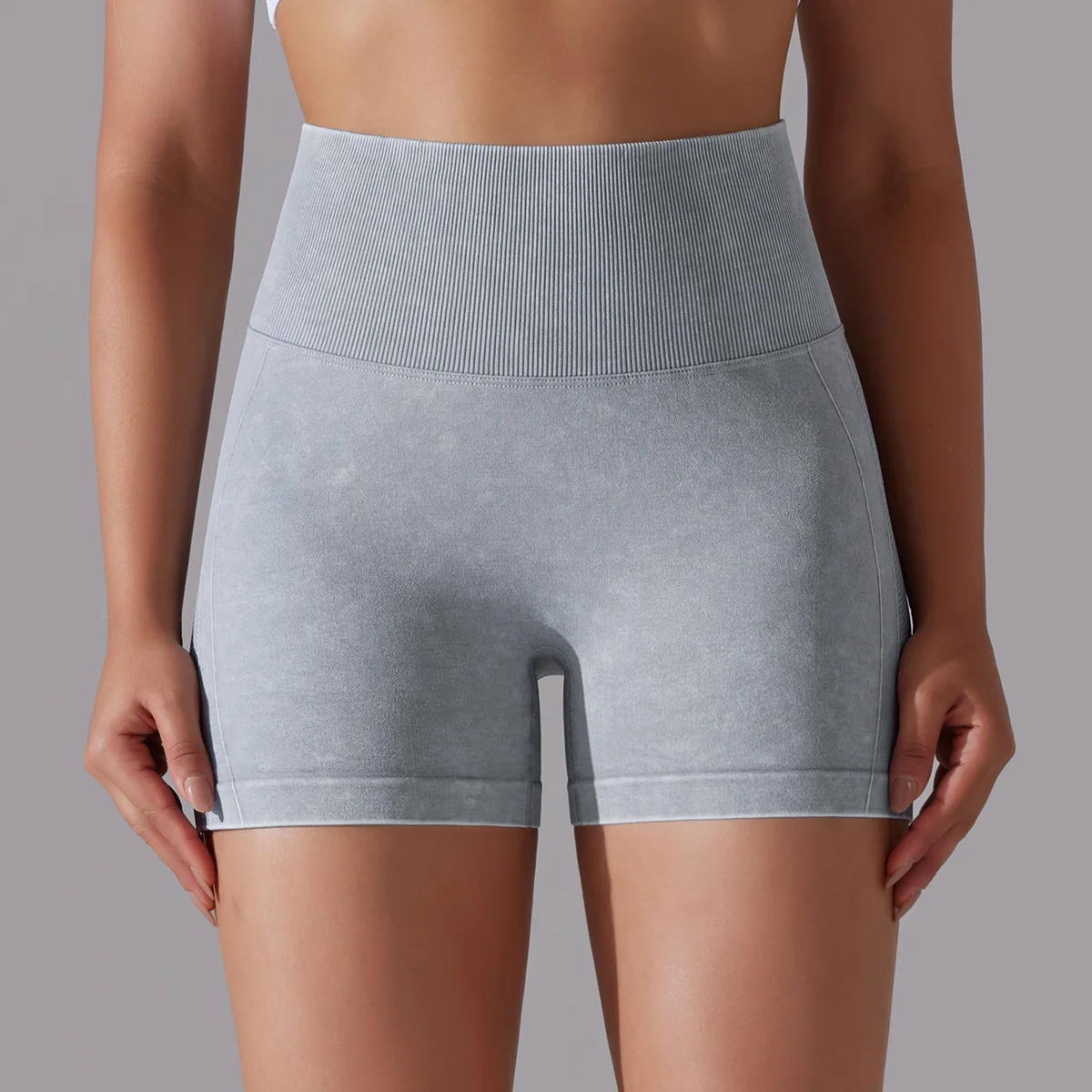 High Waist Lift Butt Fitness Ladies Yoga Shorts Wash Style Running Short Pants Seamless Gym Shorts Women Yoga Sportswear
