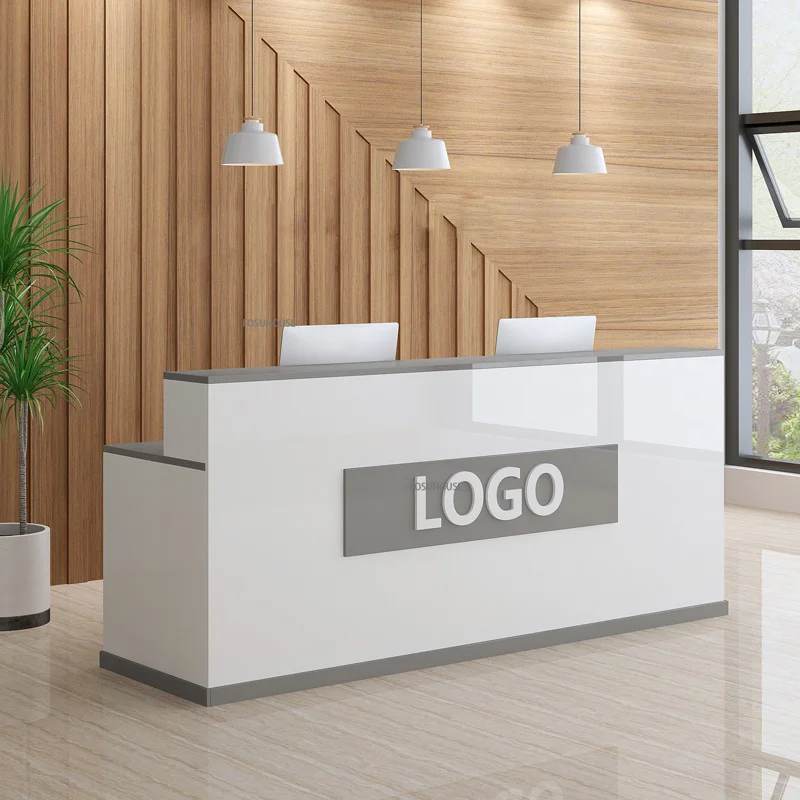 Modern Reception Desk Bar Table Cashier Desk Office Furniture Nordic Simple Clothing Store Information Company Front