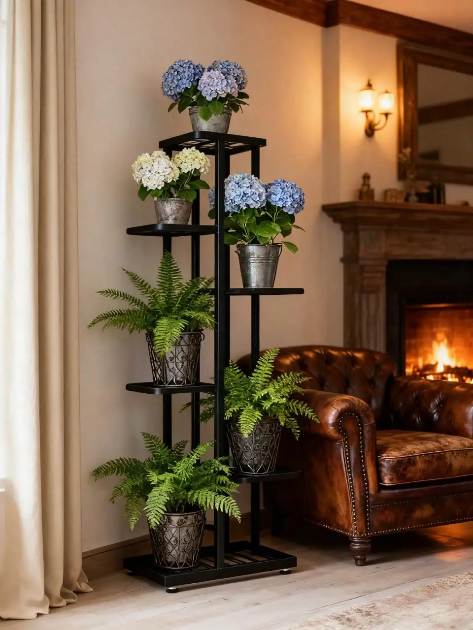 26773-03bb49.jpg Indoor Vertical Flower Pot Shelf Premium Modern Black Metal 6-Tier Space-Saving Plant Stand