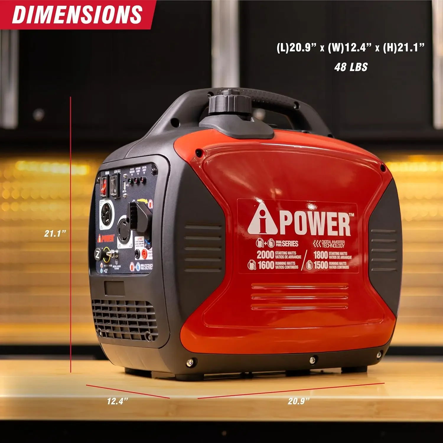 SUA2000iD 2000 Watt Portable Inverter Generator Gas & Propane Powered,Small with Super Quiet Operation for Home, RV,or Emergency