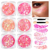 6 Color Cosmetic Chunky Glitter Shimmer Body Face Hair Eye Musical Festival Carnival Dance Party Makeup Glitter Gel 1