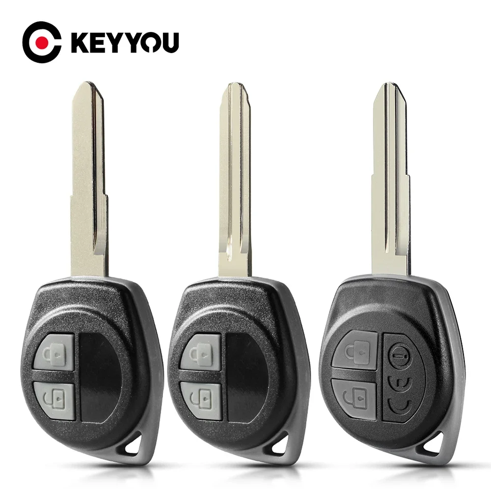 

KEYYOU 2 Buttons Remote key Case + Button Pad for Suzuki Grand Vitara Igins Alto SX4 Agila Fob Shell HU133R TOY43 SZ11R Blade