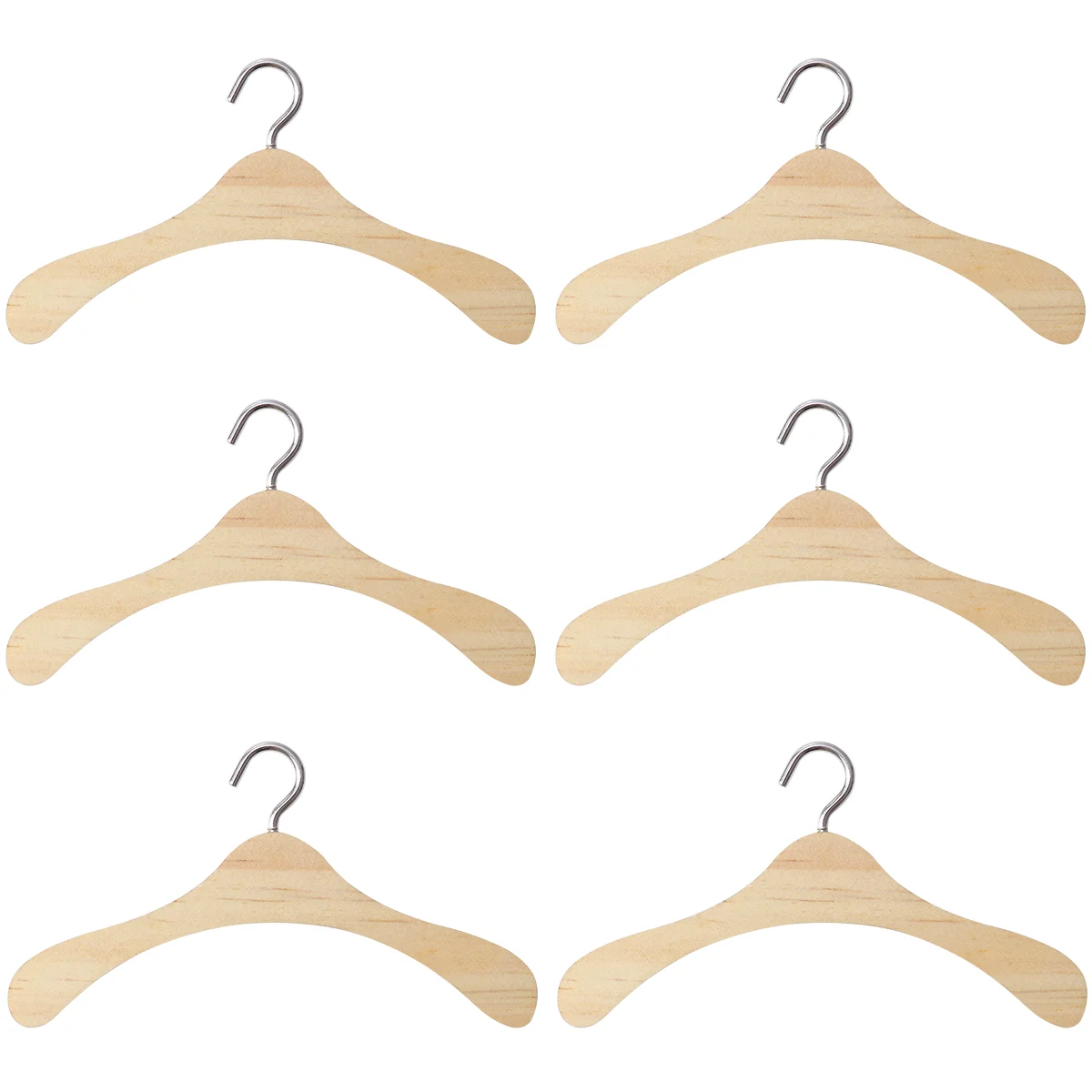 

BESTOMZ 12CM Non-Slip Mini Wooden Space Saving Clothes Hangers for Dolls Dresses