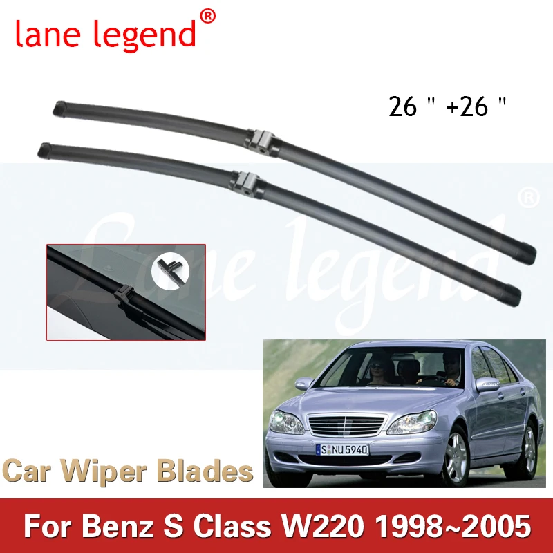 Spazzole Tergicristallo Anteriore Tergicristallo Per Mercedes Benz Classe S W220 1998-2005 1999 2000 2001 Parabrezza Parabrezza 26 "26" 26"