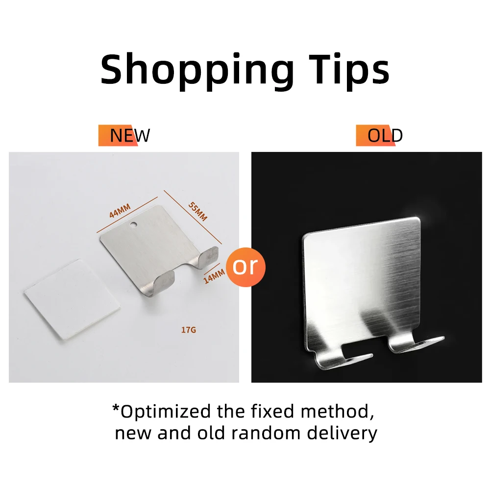 Stainless Steel Razor Holder, Shaving Stand, Bathroom Shaver Storage Rack, Hook Organizer, 2Pcs