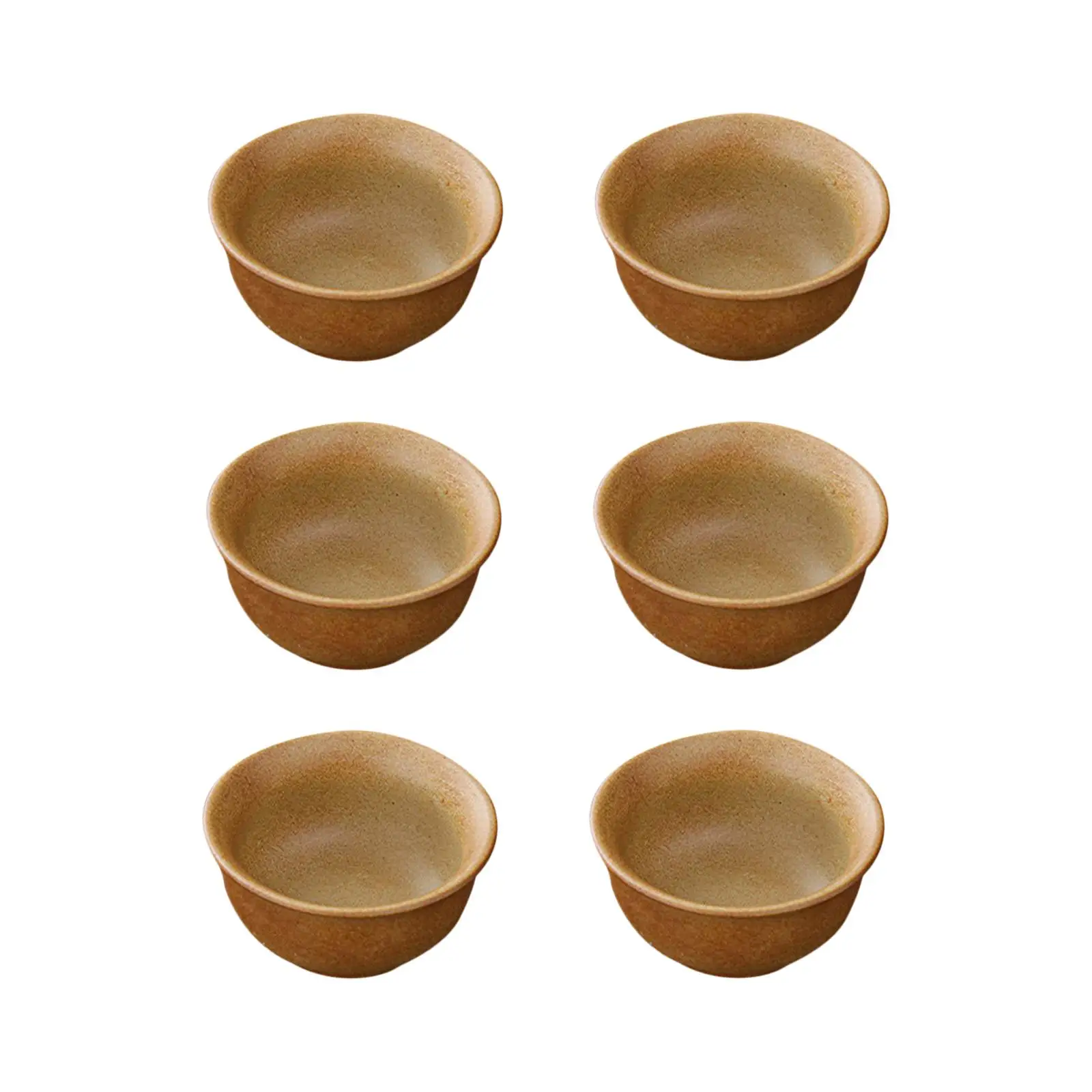 6Pcs Chinese Ceramic Tea Cup Portable Tea Bowl Kung Fu Tea Cup Porcelain Teacup Set for Hotel Coffee Shop Home Restaurant Latte