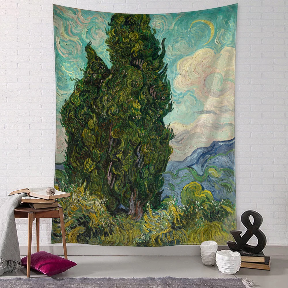 Garden Path Tapestry Wall Hanging Van Gogh Oil Painting Abstract Mystic Tapiz Witchcraft Living Room Bedroom Decor tapestry decor