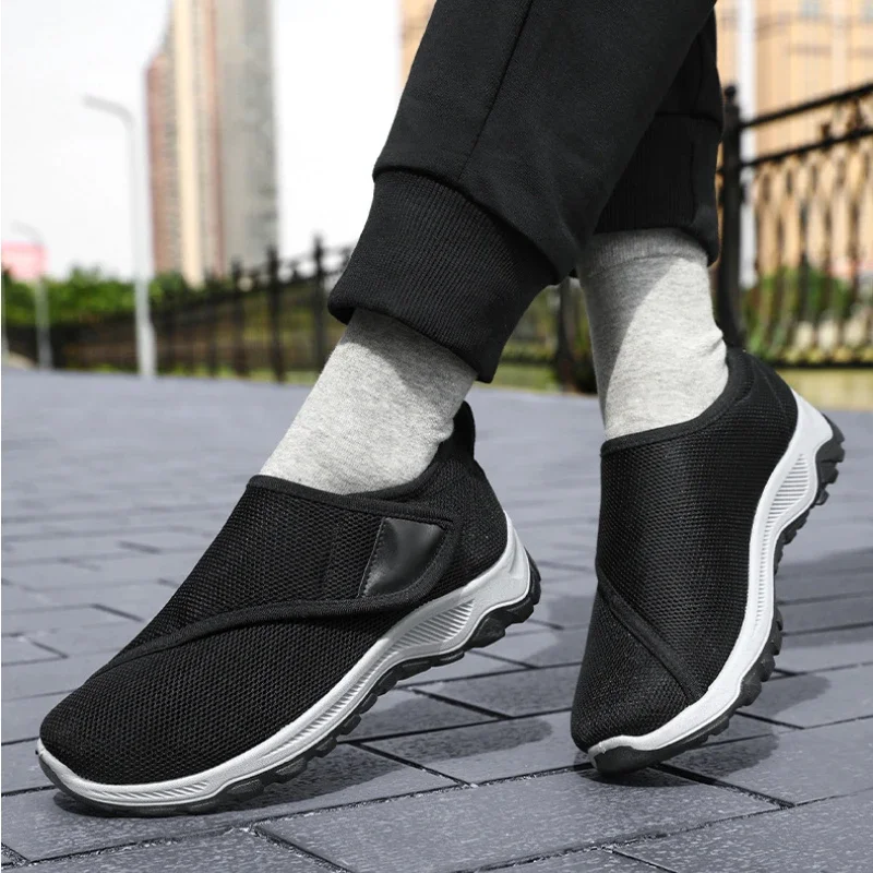 Men's Casual Sneakers Soft Comfortable Diabetic Man Shoes Adjustable Wide Feet Walking Shoes Outdoor Anti-slip Sport Shoes Male 5