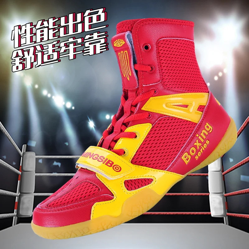 Unisex Wrestling Shoes KID Adolescents Professional Training Competition Shoes Adult Boxing Shoes Breathable Squat Shoes 32-47#