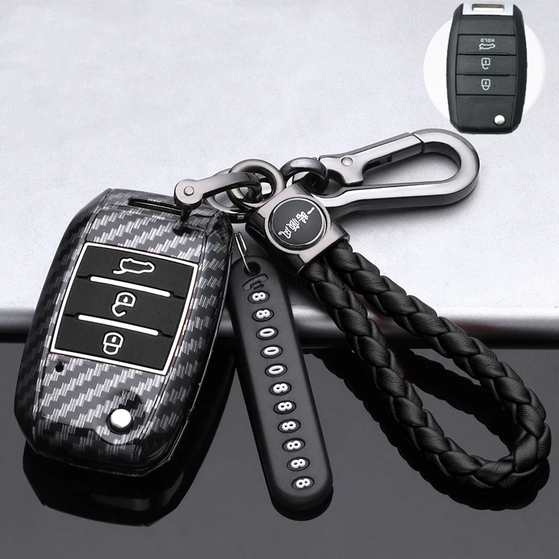 ABS Carbon Car Key Cover Fob Case Protect For Kia Sportage Carens Seltos Stonic Niro Pro Ceed Rondo Picanto Morning Accessories