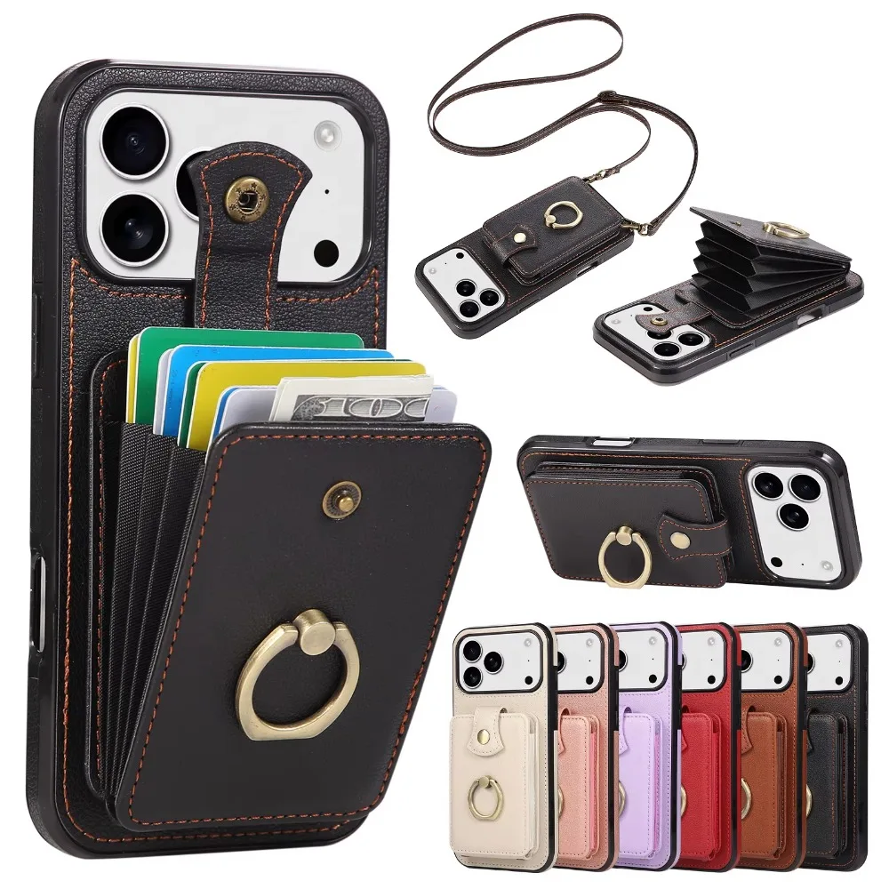 Compact RFID Blocking Crossbody Wallet and Card Holder with Phone Case Functionality