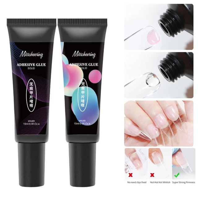 Pegamento de uñas para puntas de uñas acrílicas, decoración de uñas  profesional de secado rápido, Gel de puntas de uñas falsas súper adhesivo  para extensión de manicura - AliExpress