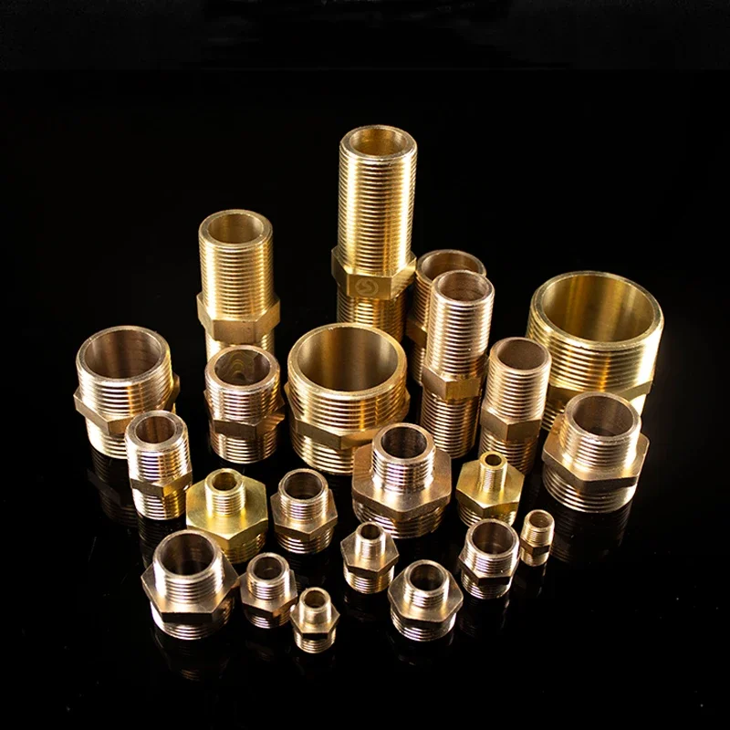 Brass Adapter Fitting Pipe Hex Nipple Quick Coupler 1/8 1/4 3/8 1/2 3/4 1 BSP Reducing Hexagon Bush