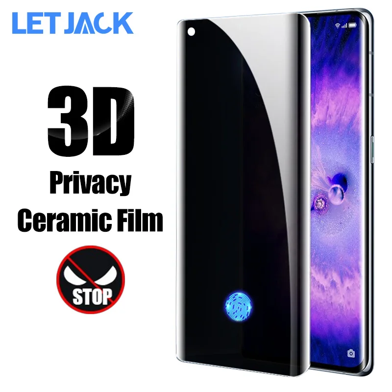 

3D Ceramic Privacy Screen Protector For Oppo Find X6 X5 X3 X2 Neo Full Curved Protective Film On Oppo Reno 6 5 4 3 Pro Not Glass