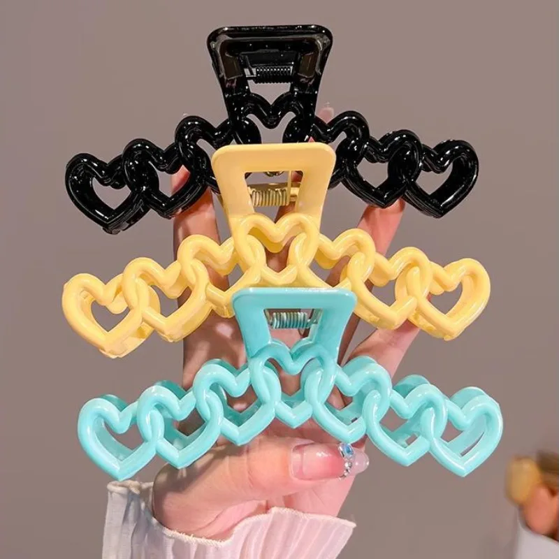 Bunte Dopamin-Haarspange aus Kunststoff, Herz-Haarklammer, modisches Design, süße, schlichte, unregelmäßige Haarklammern, Kopfschmuck – Detail 13