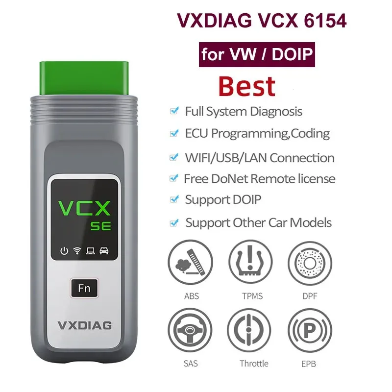 

VXDIAG VCX SE 6154 VX108 Doip для VW Audi PK VNCI 6154A NANO VW OBD2 диагностический сканер Программирование ECU J2534