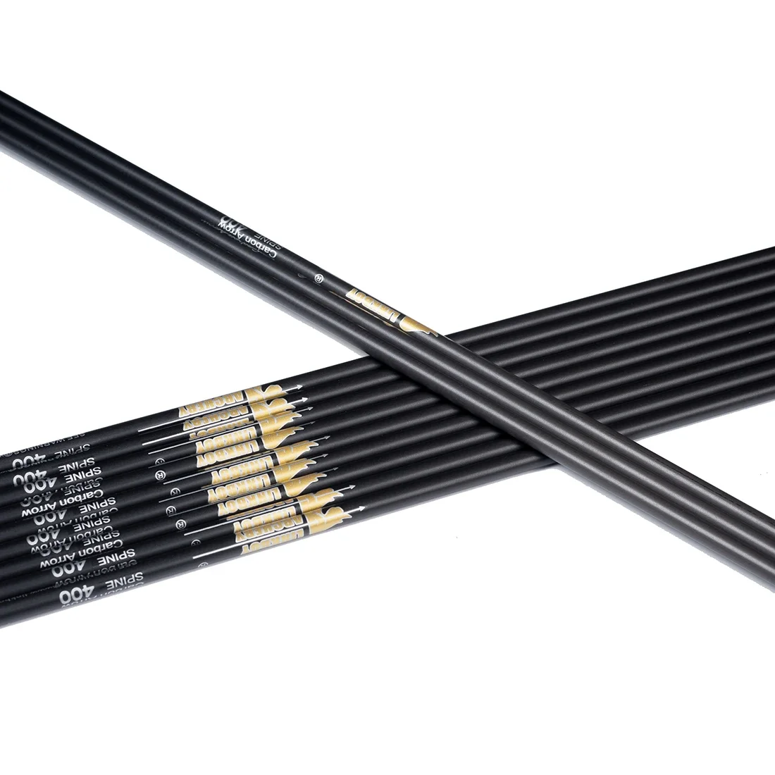 Linkboy-Archery Pure Carbon Shaft Spine for Compound, Traditional Bow Hunting, 300, 340, 400, 500, 600, 700, 800, ID6.2mm, 12Pcs