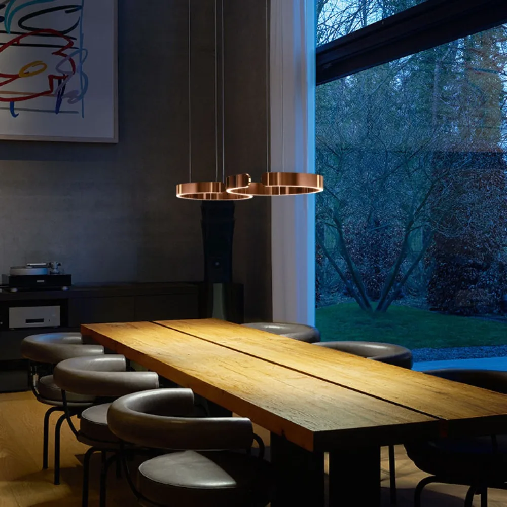 

Ceiling Chandelier Pendant Lights Chandeliers for Dining Room LED Bedroom Living Room Nordic Home Decor Modern Round Ring Lamps