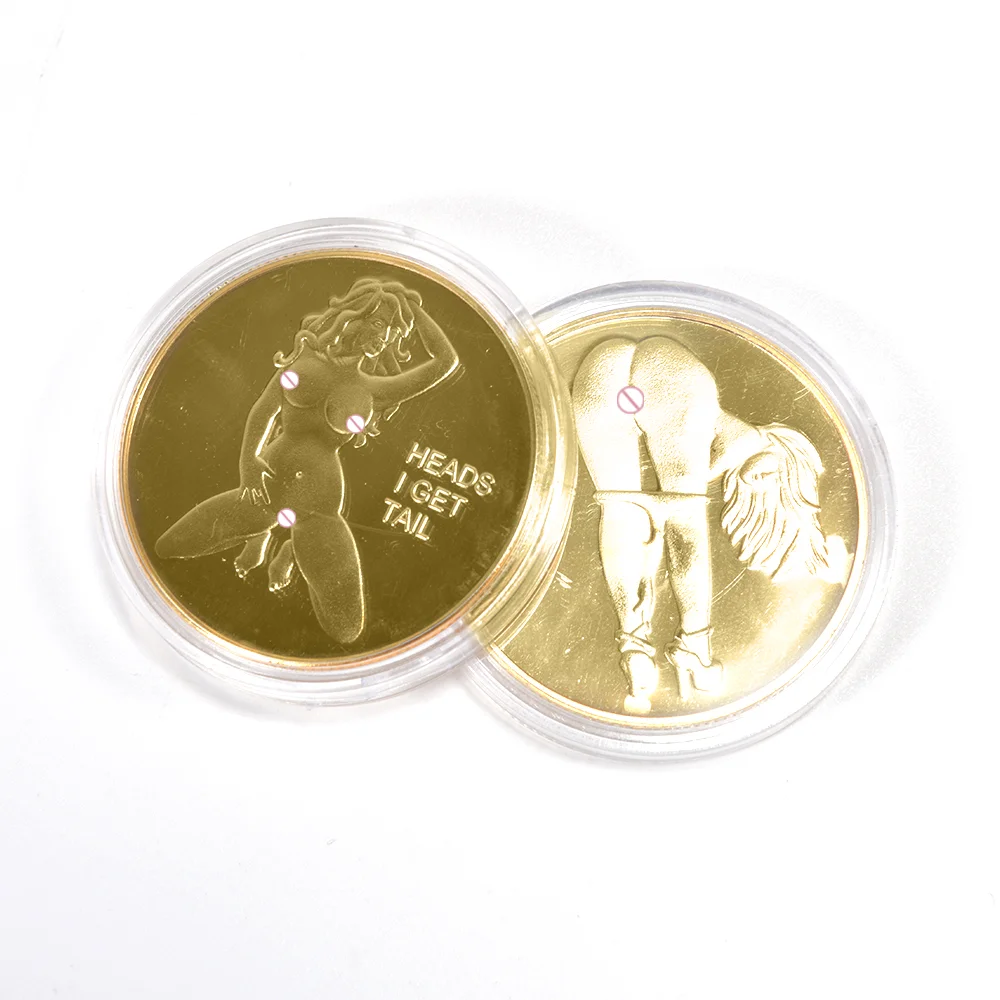 Commemorative Coin 1PC Sexy Girl Coins Lucky Girl Gold