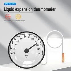 Precision Dial Thermometer Capillary Gauge with 1.44m Sensor for Water & Oil Temperature Monitoring, Range -40℃ to 120℃ (0- 120 degree)