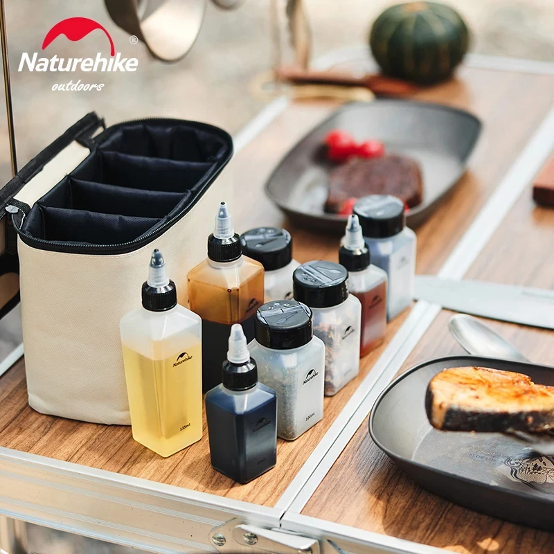 Spice Container Naturehike Camping Portable Spice Cruets Seasoning Jar Pouch Condiment Bottles Set Container BBQ Organizer For Outdoor Picnic