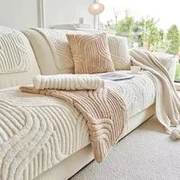 Autumn and Winter New 2024 Cream Style Straight Row High-grade Non-slip Cushion Cover Cloth Towel Thickened Plush Sofa Cushion 1