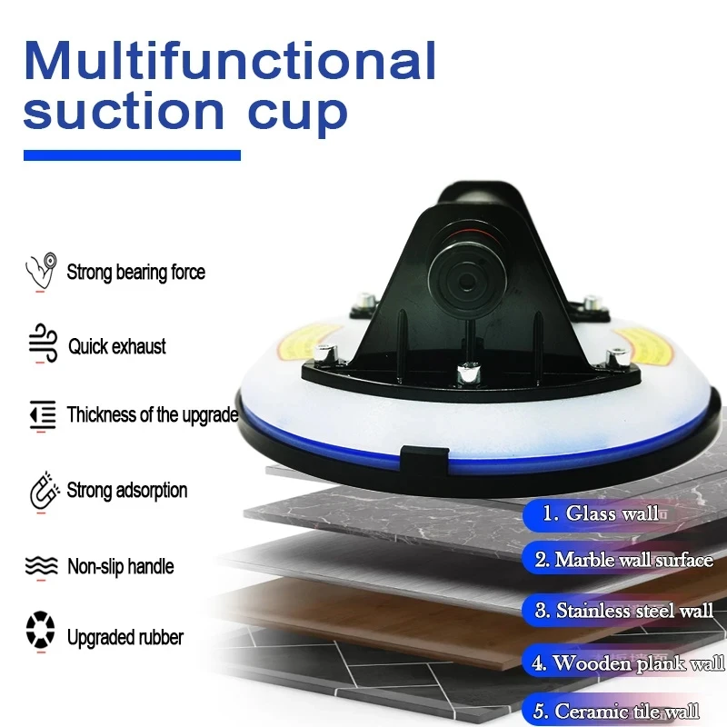 8 Inch Vacuum Suction Cup Maximum 250kg Bearing Capacity Heavy Duty Vacuum Lifter for Granite Tile Glass Manual Lifting Hot sale