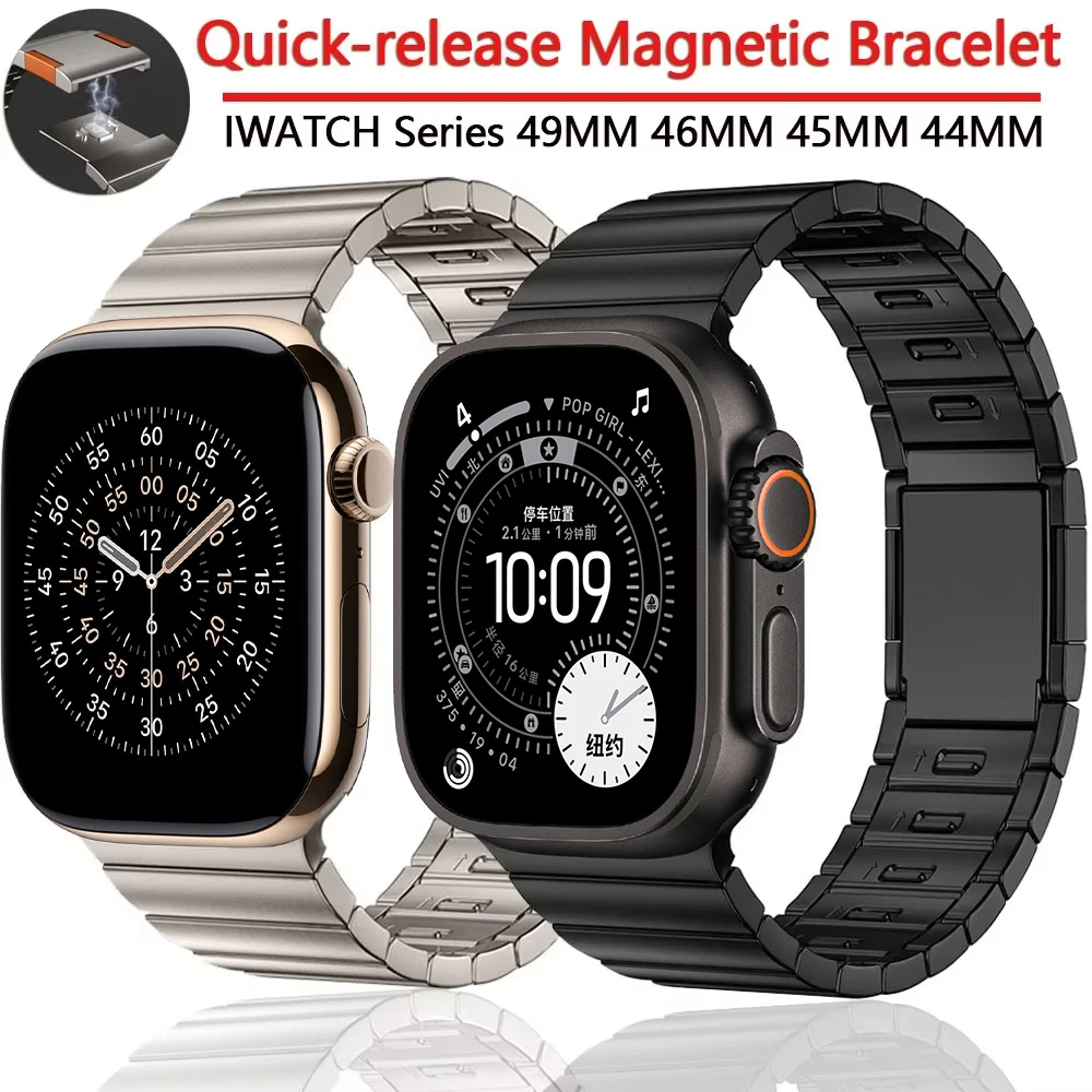 Stainless steel Strap for Apple Watch Band Ultra 3 49mm 45mm 44mm Magnetic clasp Bracelet iWatch series 11 10 46mm 9 8 7 6 5 SE