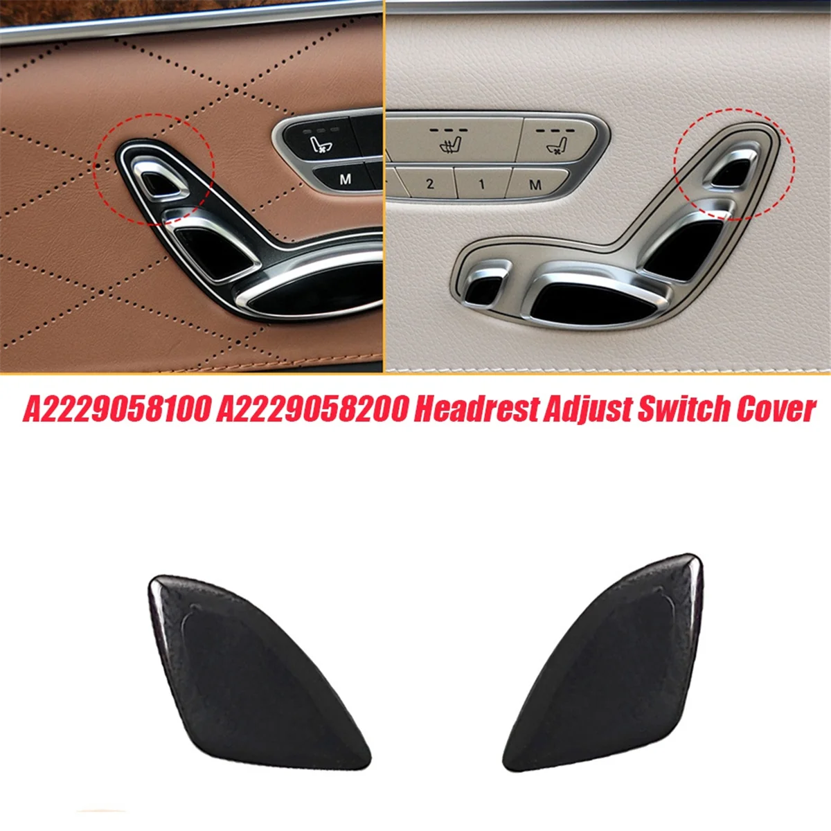 A2229058100 for Mercedes W222 W217 S-Class 2014- Left Side Seat Headrest Adjust Switch Button Cover Caps
