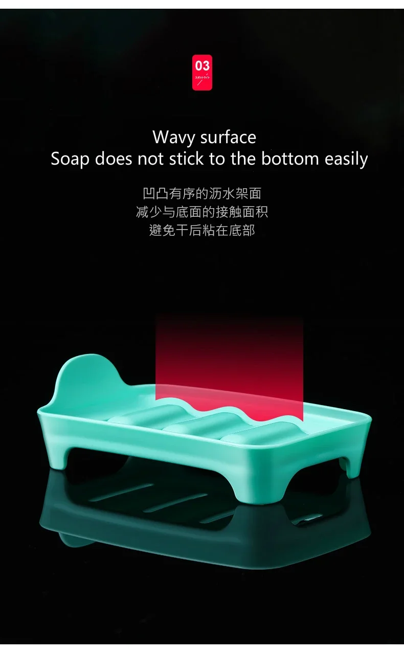Japan Imported Travel Soap Container Portable Plastic  Box with Leachable Interlayer Soap Dish for Bathroom