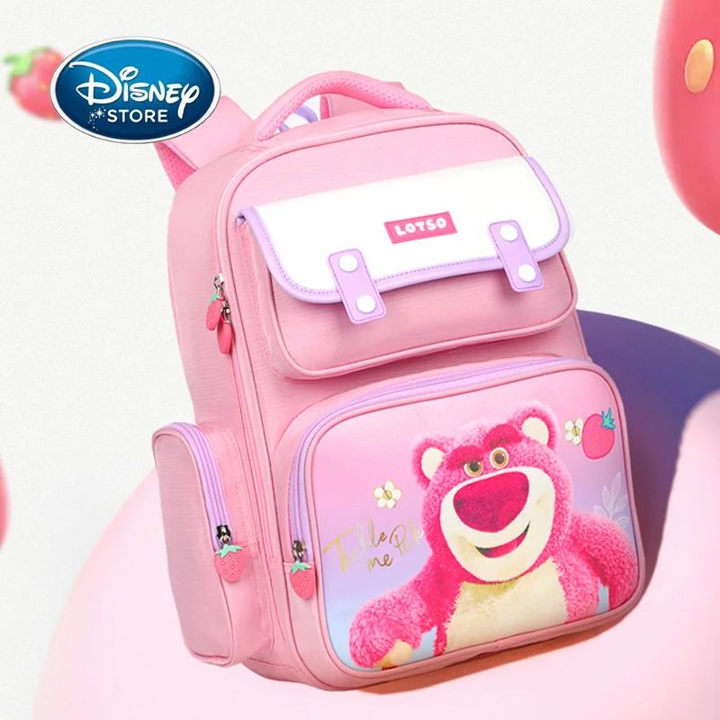 disney-lotso-children's-school-bag-elementary-school-girl-cute-cartoon-large-capacity-kid-protecting-the-spine-backpack