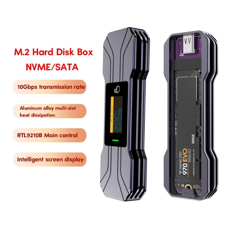 

M.2 Solid Case NVME 9210B Main Control External MobileDrive Disk Case Enclosure with Led Display P9JB