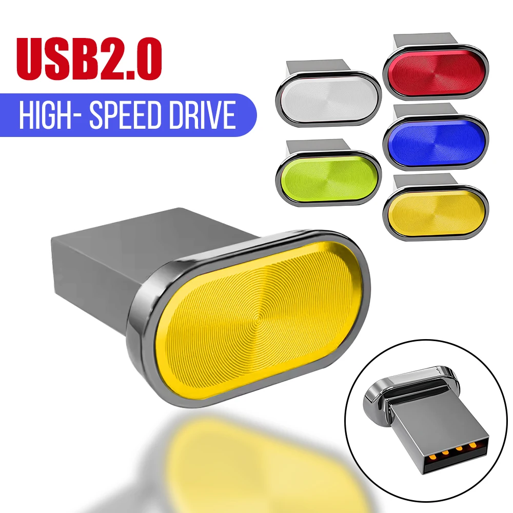 High-Speed Waterproof Mini Metal USB Flash Drive - Silver External Storage U Disk, 64GB/32GB
