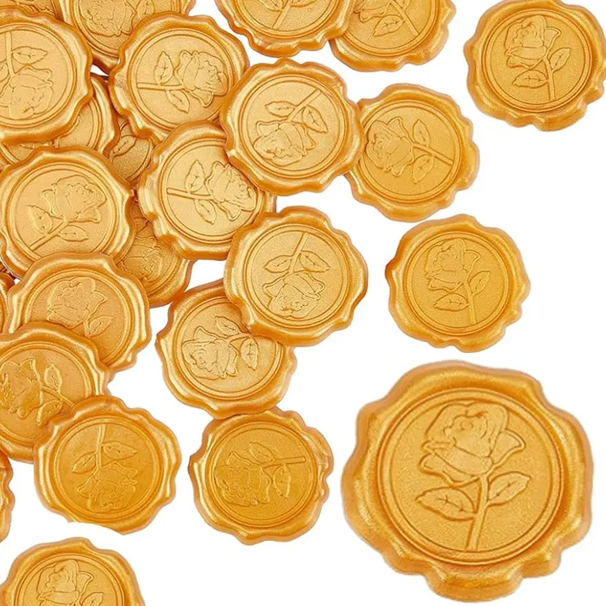 

25 шт., самоклеящиеся восковые наклейки в виде Розы