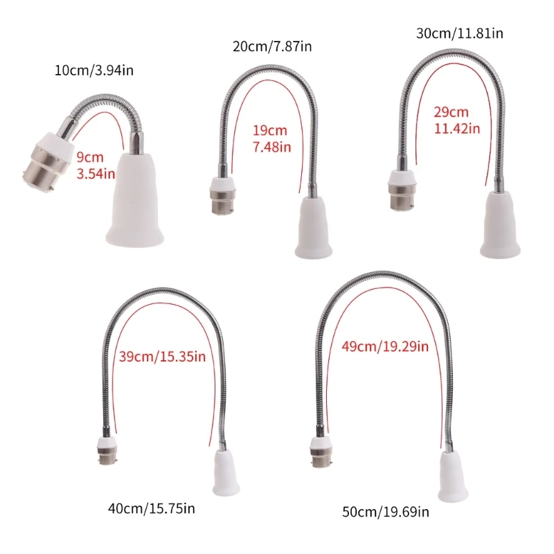 B22 to E27 Extender Light Holder Adapter 360&deg; Adjustable Flame Retardant PBT Extension LED Lamp Base Bulb Socket Adapter